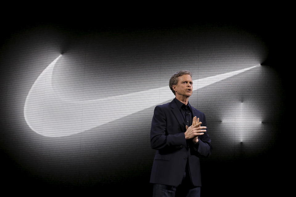 Nike CEO Mark Parker speaks during a launch event in New York March 16, 2016. REUTERS/Brendan McDermid 