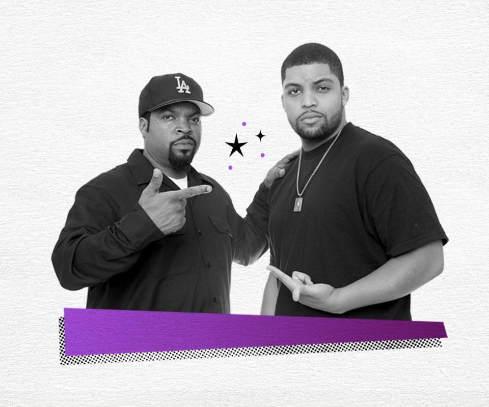 Ice Cube and son O’Shea Jackson Jr. in 2015.