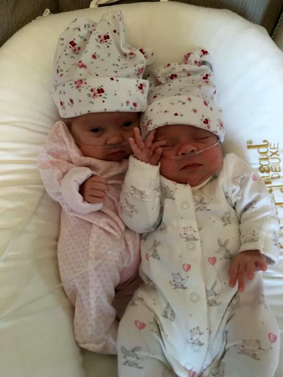 Ava and Isla weighed just over one kilo combined when they were born (Picture: SWNS)