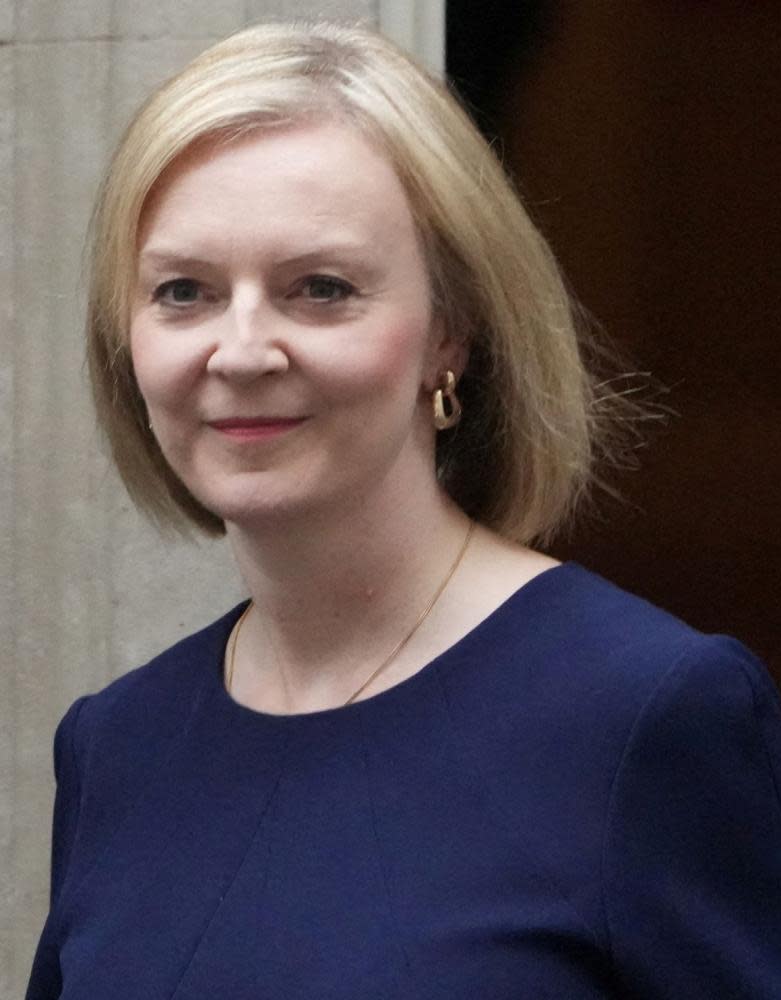 Britain’s prime minister, Liz Truss, outside Downing Street in London