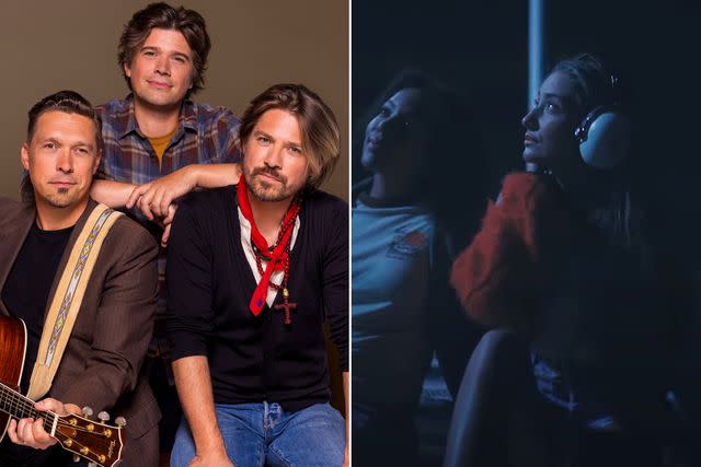 <p>Jonathan Weiner</p> L: Isaac, Zac and Taylor Hanson of Hanson; Taylor's daughter Penelope (R) in the music video for "Penny & Me (Moonlight Version)"