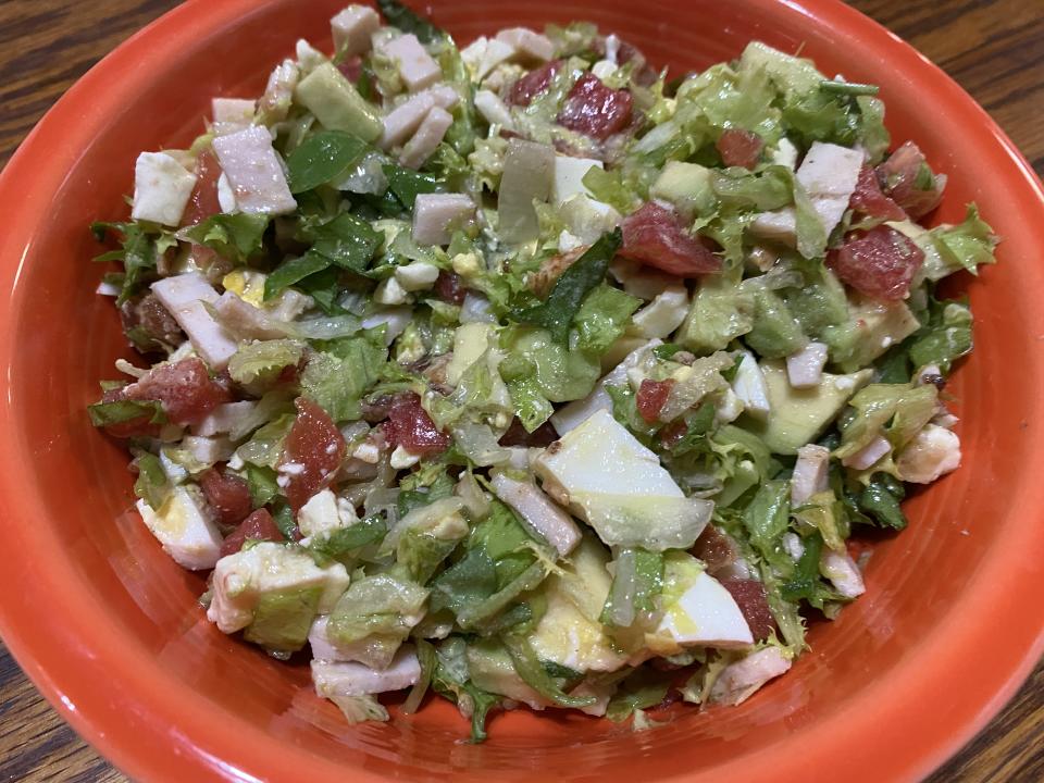 My delicious Cobb salad, tossed and served. (Photo: Megan duBois)