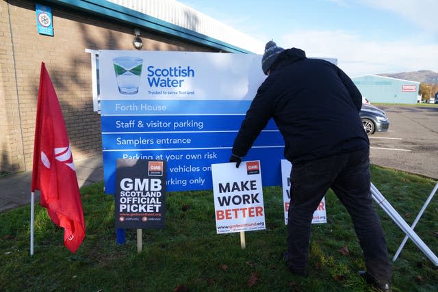 Scottish Water picket line