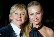 Ellen DeGeneres and Portia de Rossi at the 2007 Academy Awards. <em>[Photo: Getty]</em>