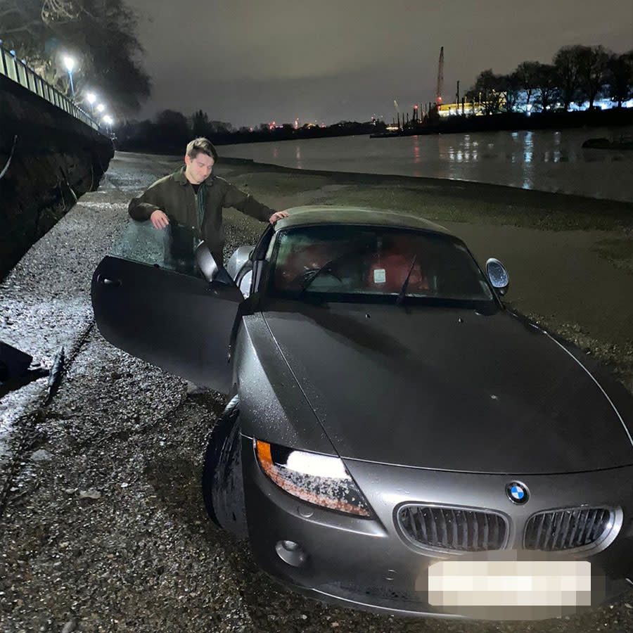 The business manager was able to recover the BMW later that day - but says his beloved car is a 'total write-off. (SWNS)