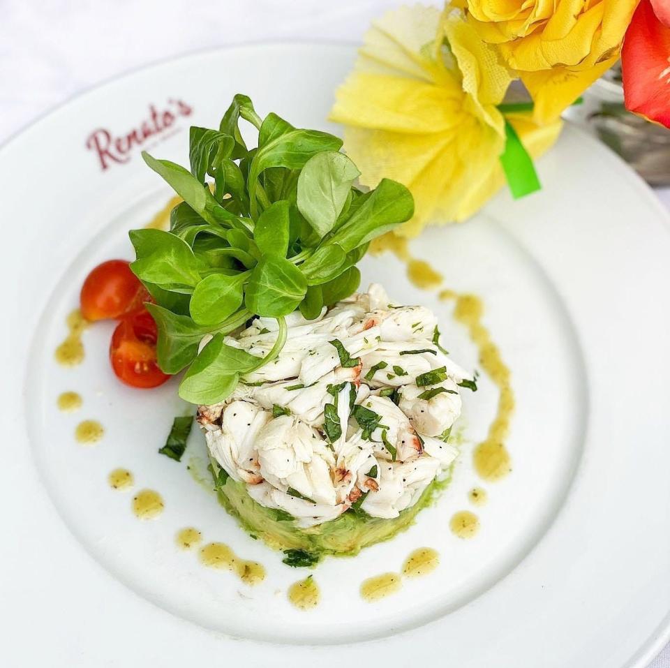 At Renato's Palm Beach, a jumbo lump crab meat dish that's refreshing and popular at lunch.  