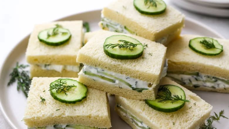 Cucumber salad sandwiches