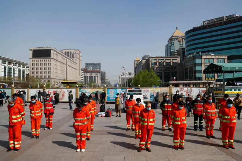 China mourns for coronavirus (COVID-19) victims on Qingming tomb sweeping festival