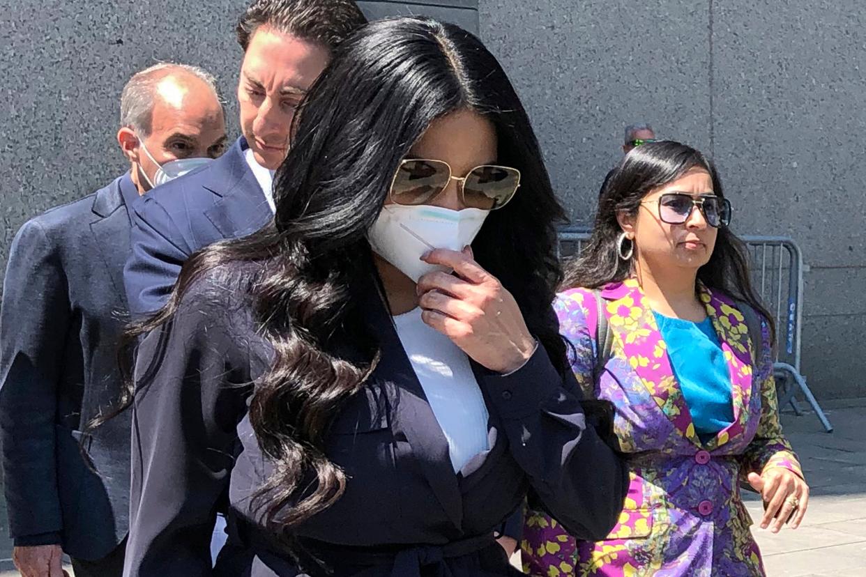 Jennifer Shah leaves Manhattan federal court after pleading guilty to wire fraud conspiracy on July 11.