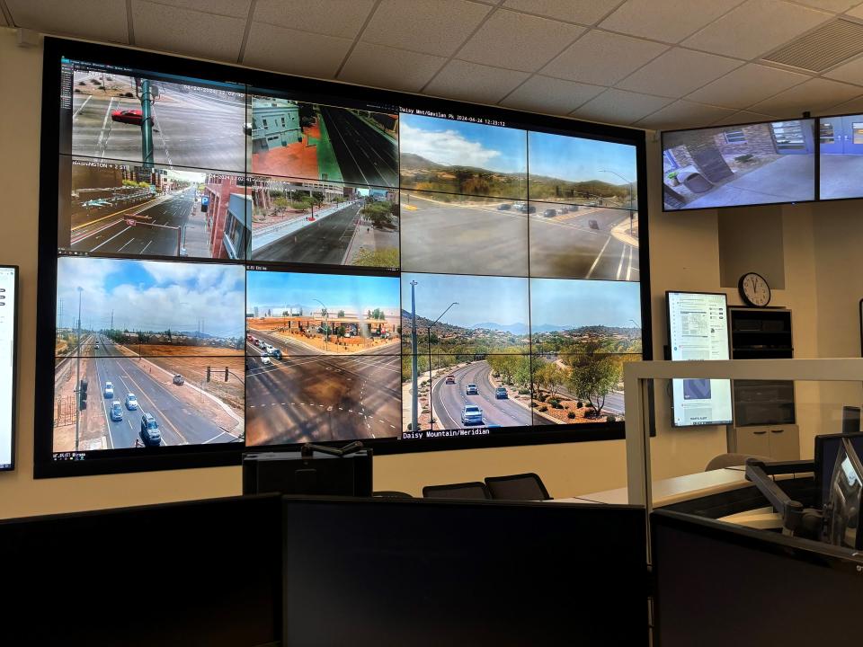 Officials from the U.S. Department of Transportation toured the Maricopa County Traffic Management Center in April.