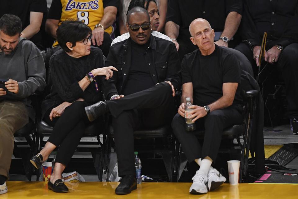 Marilyn Katzenberg, Eddie Murphy and Jeffrey Katzenberg