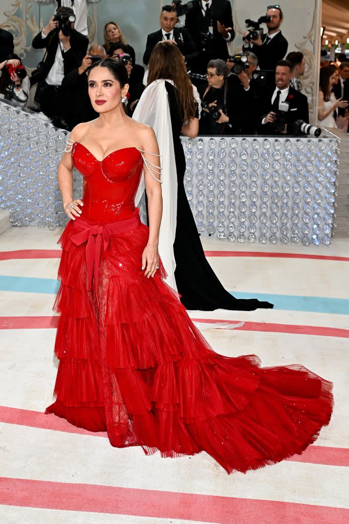 Salma Hayek stuns at Met Gala 2023 wearing Gucci