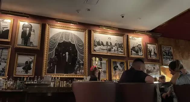 The bar in Trump Tower is packed with Trump administration memorabilia.