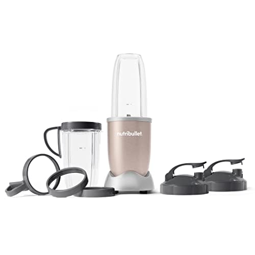 NutriBullet Pro - 13-Piece High-Speed Blender/Mixer System with Hardcover Recipe Book Included (900 Watts) Champagne, Standard (AMAZON)