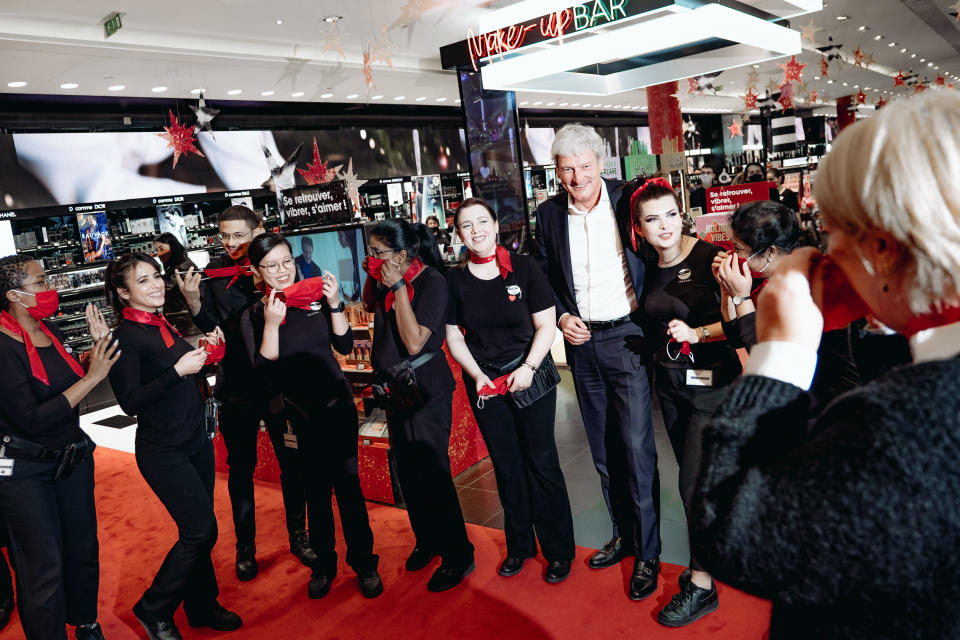 Martin Brok in Sephora’s Champs-Élysées flagship. - Credit: Julien Faure/WWD