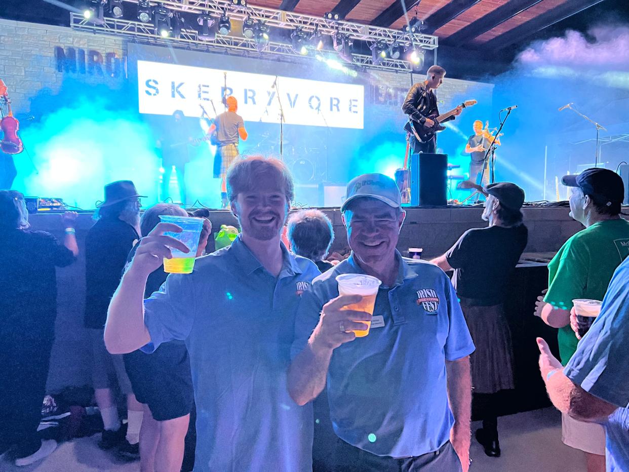 Matt Miller (right) and friend John Fogarty (left) attending a Skerryvore performance at one of the Irish Fest of Fox Cities events