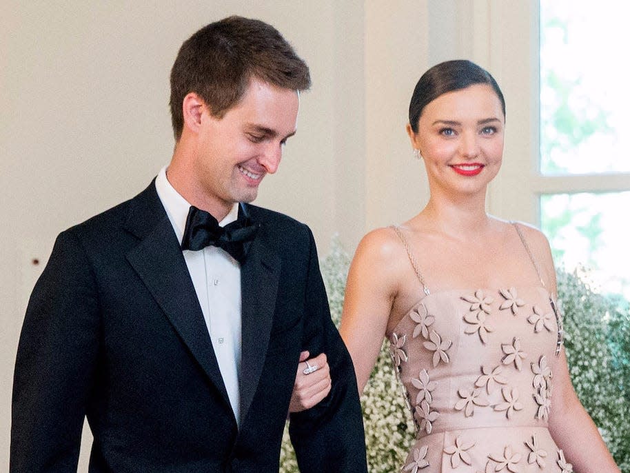 Evan Spiegel and Miranda Kerr