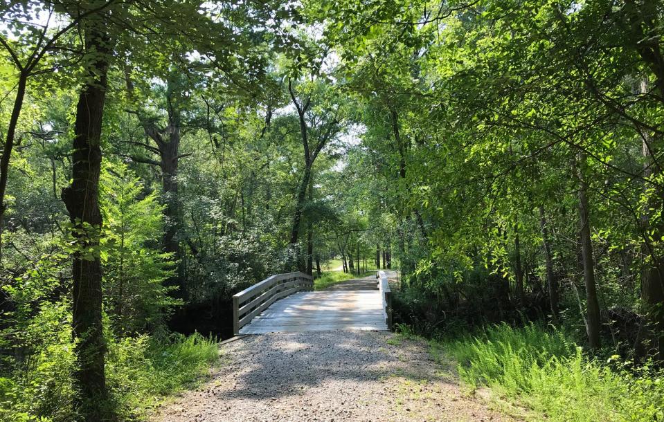 Recreation of Moores Creek Bridge in Moores Creek National Battlefield.