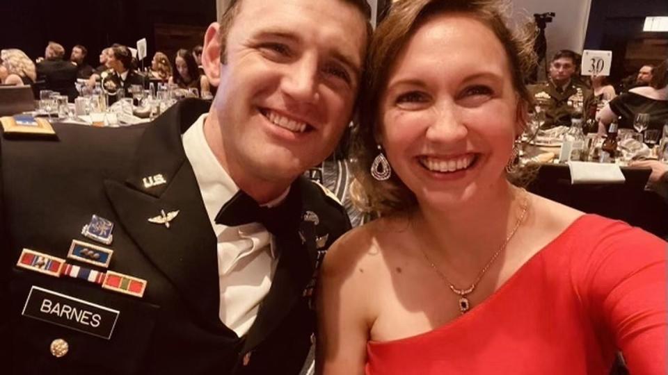 Shane and Samantha Barnes started dating in the summer of 2011 while they were both in flight school at Fort Rucker, Alabama. She later left the service as their family grew with two daughters. (Photo courtesy of Kentucky Lantern)