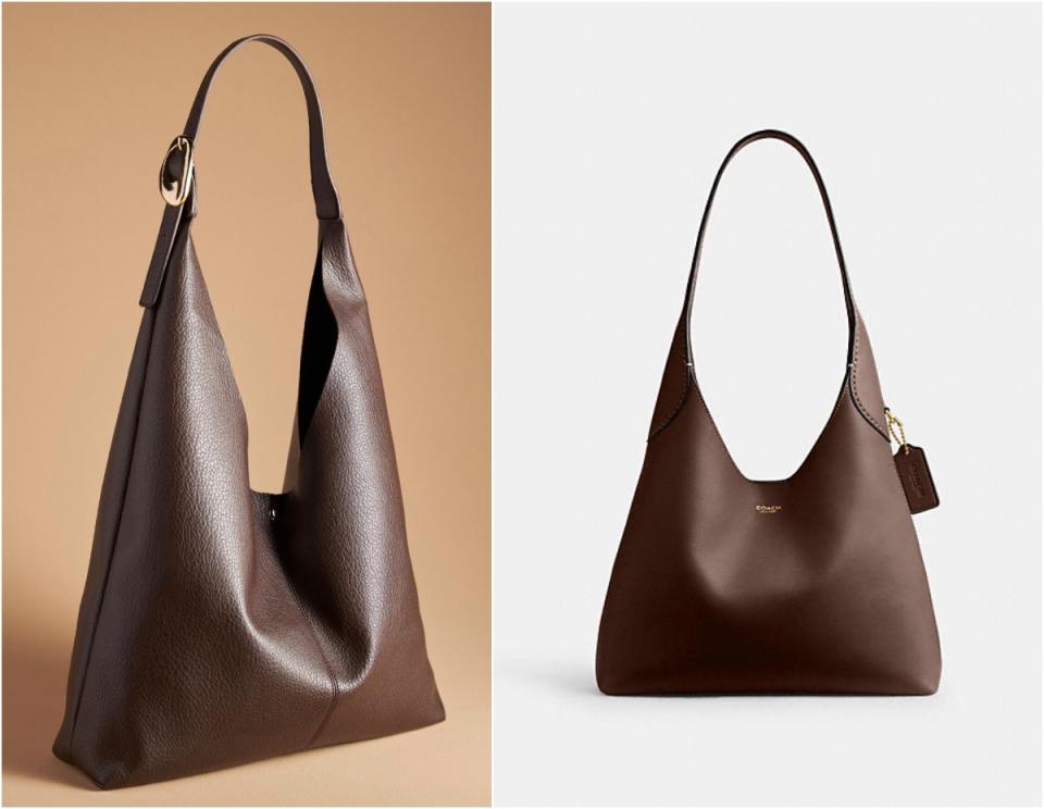 The Love Knot Slouchy Bag $774（左）；Brooklyn Shoulder Bag 28 $3,500（右）