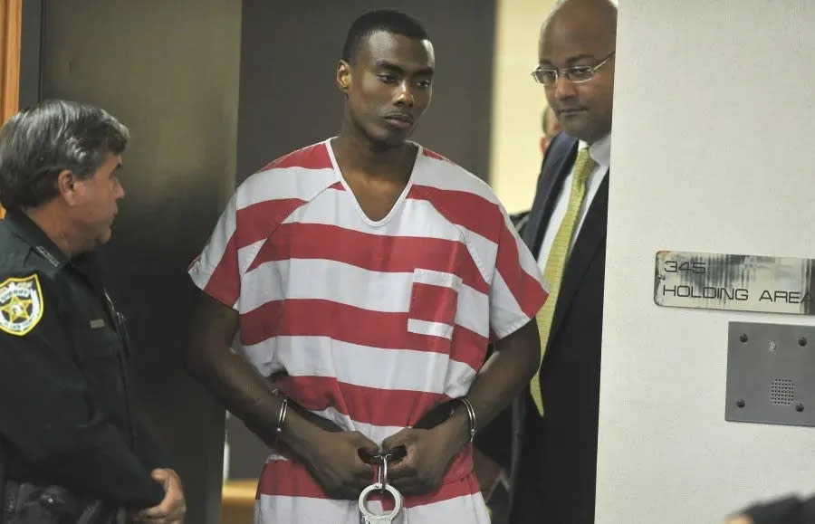 Eriese Tisdale (center) re-enters the courtroom with his attorney Public Defender Stanley Glenn (right) for the conclusion of Tisdale's Spencer hearing Tuesday at the St. Lucie County Courthouse in Fort Pierce on Nov. 17, 2015.