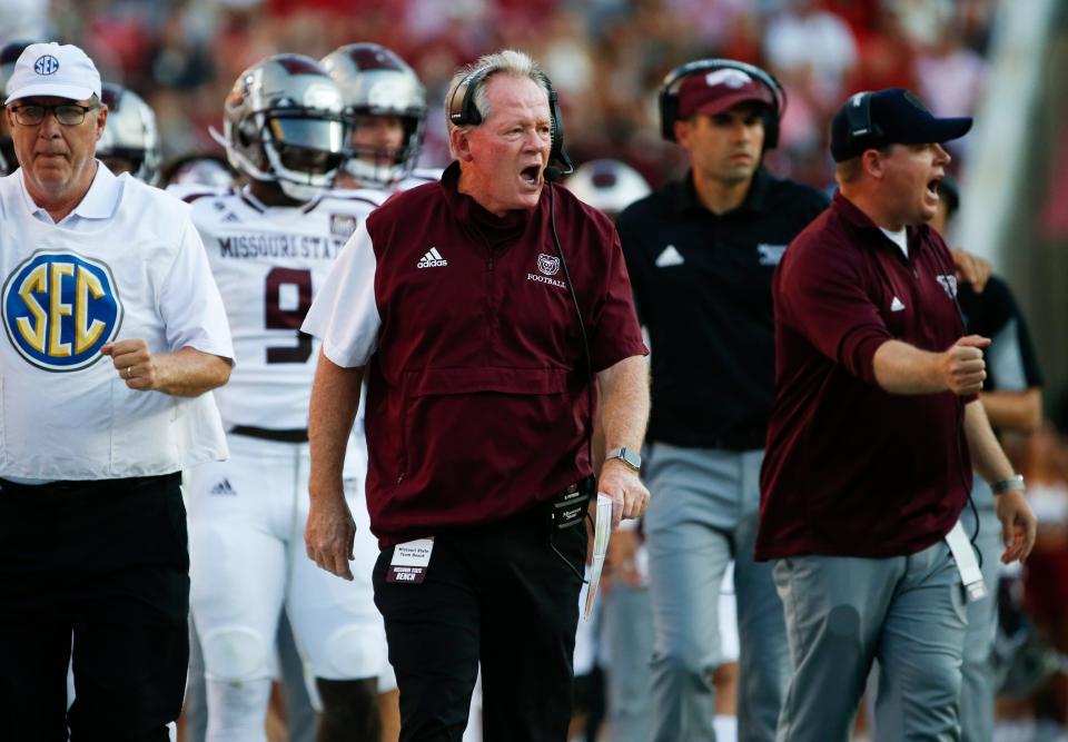 Missouri State Bears Head Coach Bobby Petrino lead the Bears as they took on the Arkansas Razorback at Arkansas on Saturday, September 17, 2022.