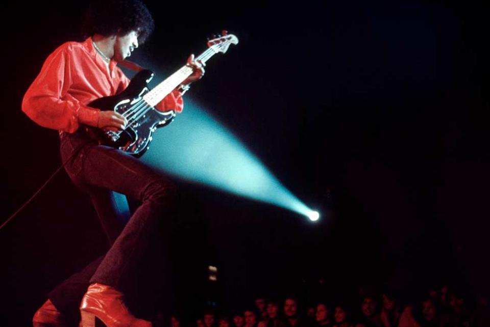 Phil Lynott onstage with Thin Lizzy