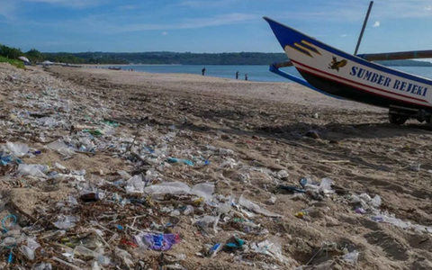 Plastic is now a huge problem in the world's oceans, and tons washes up onto beaches 