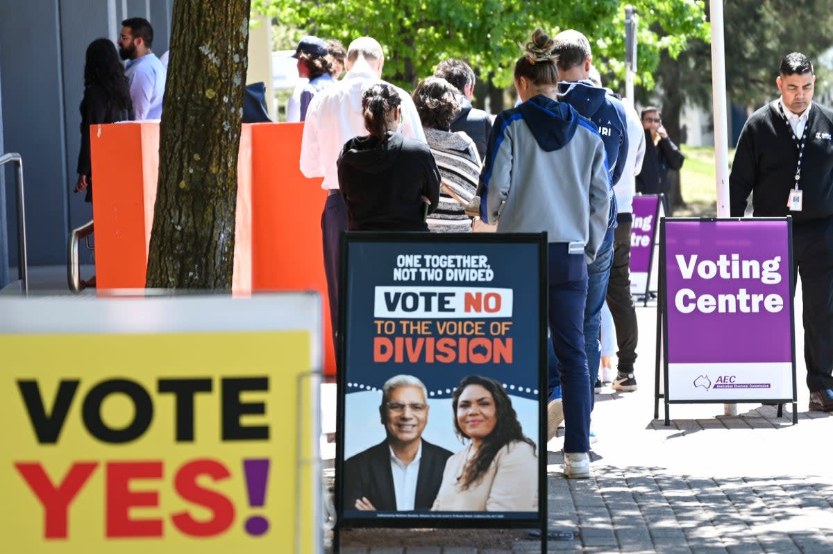 A referendum for Australians to decide on an indigenous voice to parliament will be held on 14 October (Getty)