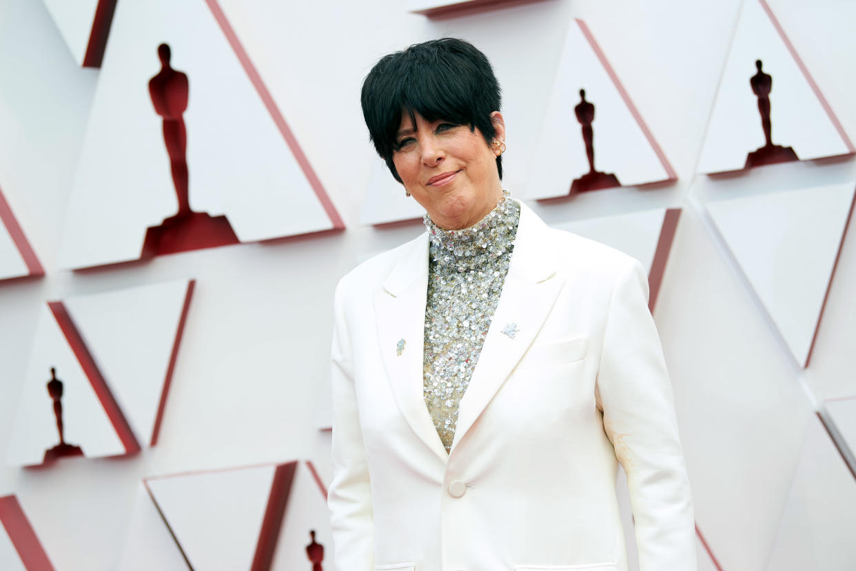 LOS ANGELES, CALIFORNIA – APRIL 25: (EDITORIAL USE ONLY) In this handout photo provided by A.M.P.A.S., Diane Warren attends the 93rd Annual Academy Awards at Union Station on April 25, 2021 in Los Angeles, California. (Photo by Matt Sayles/A.M.P.A.S. via Getty Images)