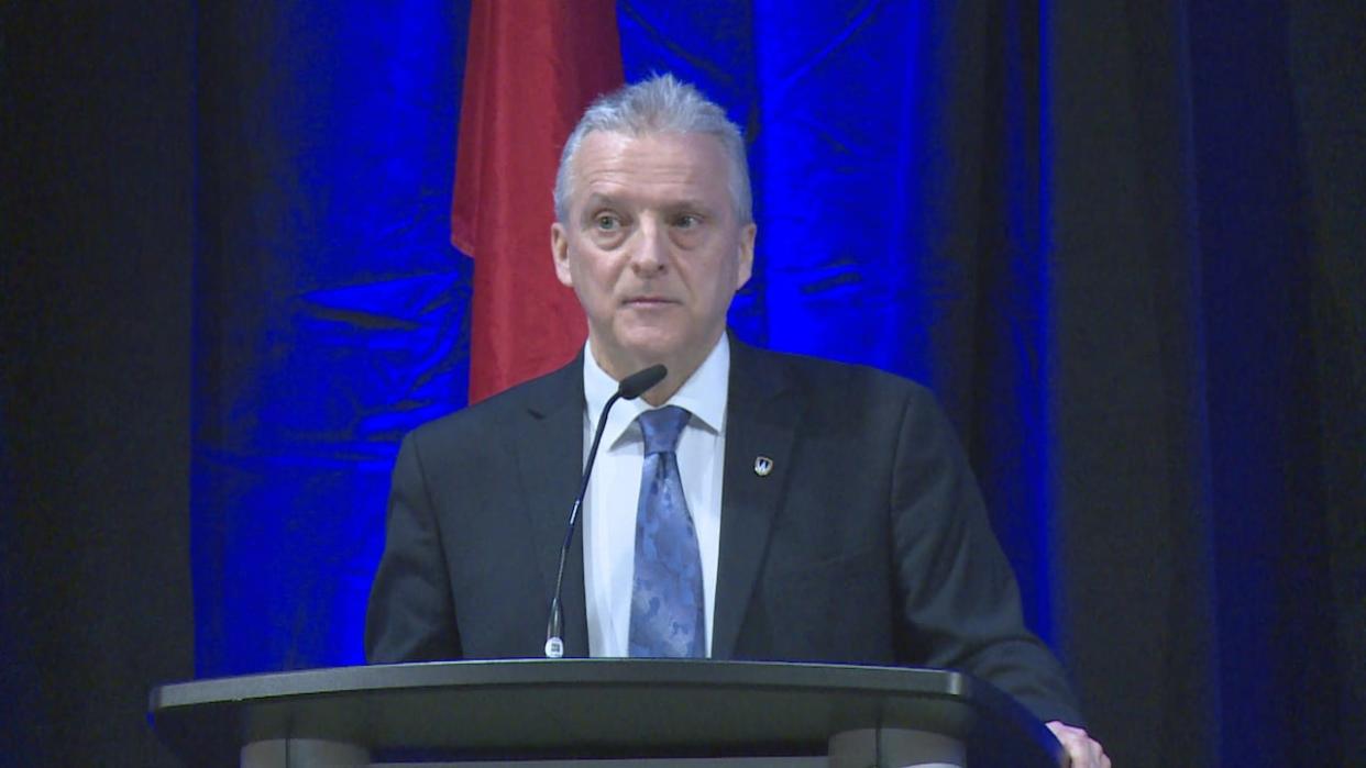 University of Windsor President Robert Gordon says the university is facing a budget shortfall for the 2024-25 year.  (TJ Dhir/CBC - image credit)