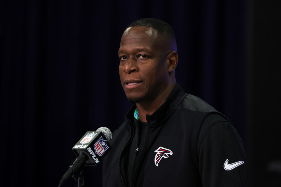 Raheem Morris did not mince words about Atlanta's quarterback play last season. (Stacy Revere/Getty Images)