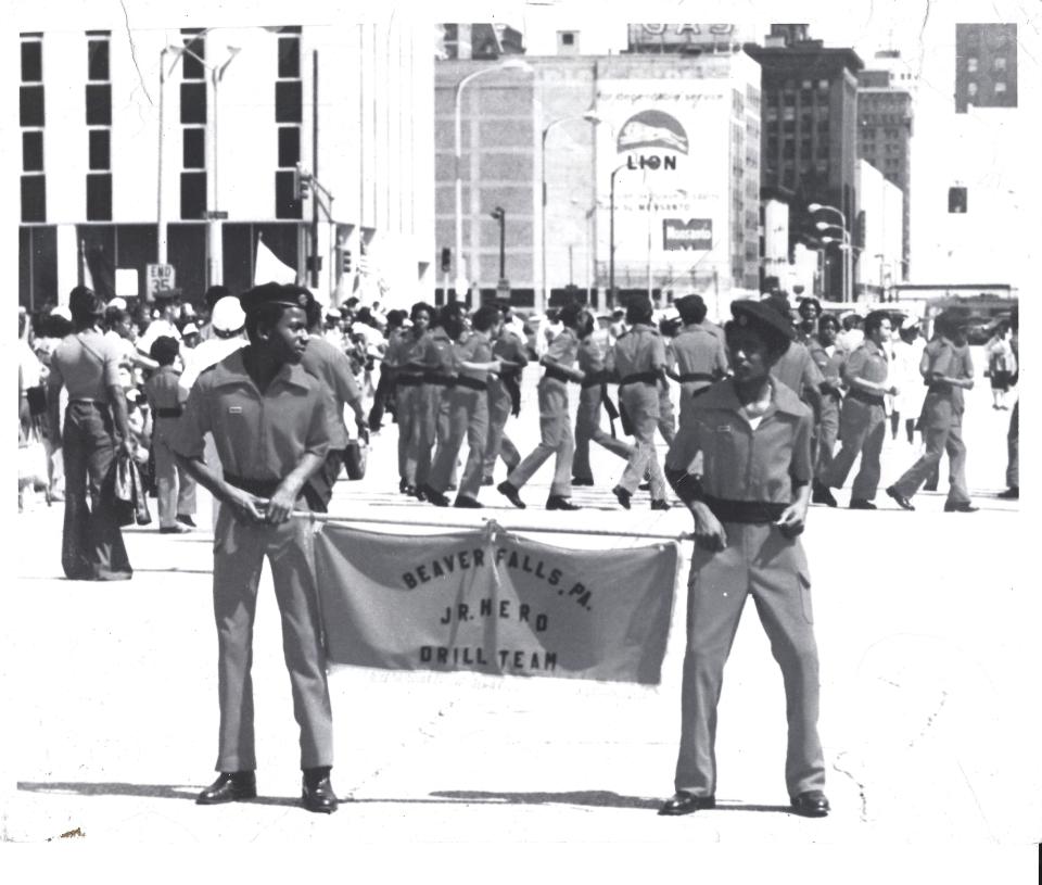 The Beaver Falls Jr. Herd at a 1972 parade in St. Louis, Mo.