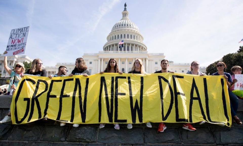 Young climate protesters in Washington DC last year