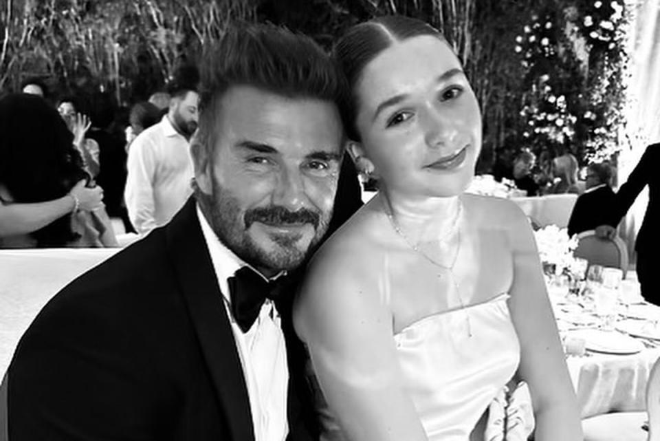 <p>David Beckham/Instagram</p> David Beckham and his daughter Harper
