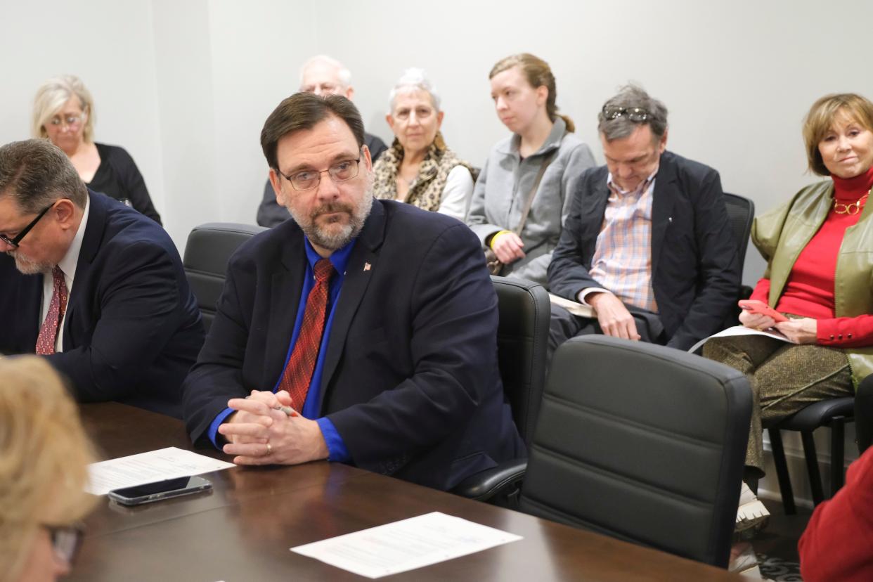 Paul Ziriax, secretary of the Oklahoma State Election Board, is pictured Jan. 31, 2024, during a meeting of the state board at the Oklahoma Capitol.