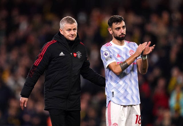 Solskjaer (left) replaced Jose Mourinho as United boss 