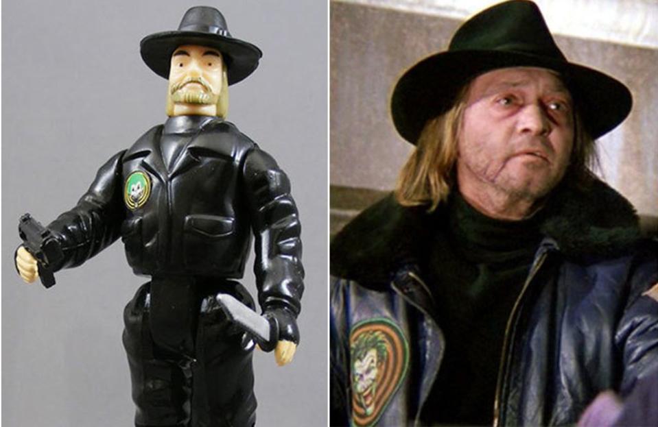 <p>Tracy Walters’ Bob the Goon aus Tim Burtons „Batman“ wurde für seine Actionfigur zu einem Chuck Norris-Abklatsch ohne Ohren und mit breitem Kinn. <i>(Bild: ToyBiz/Warner Bros.)</i></p>