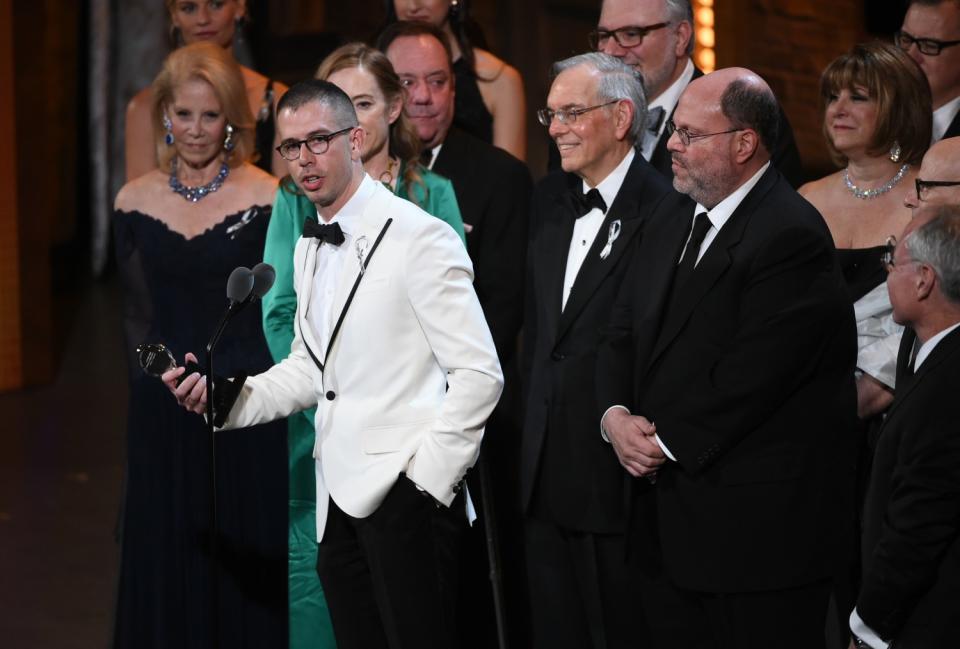 Stephen Karam accepts the Tony Award for best play for "The Humans."