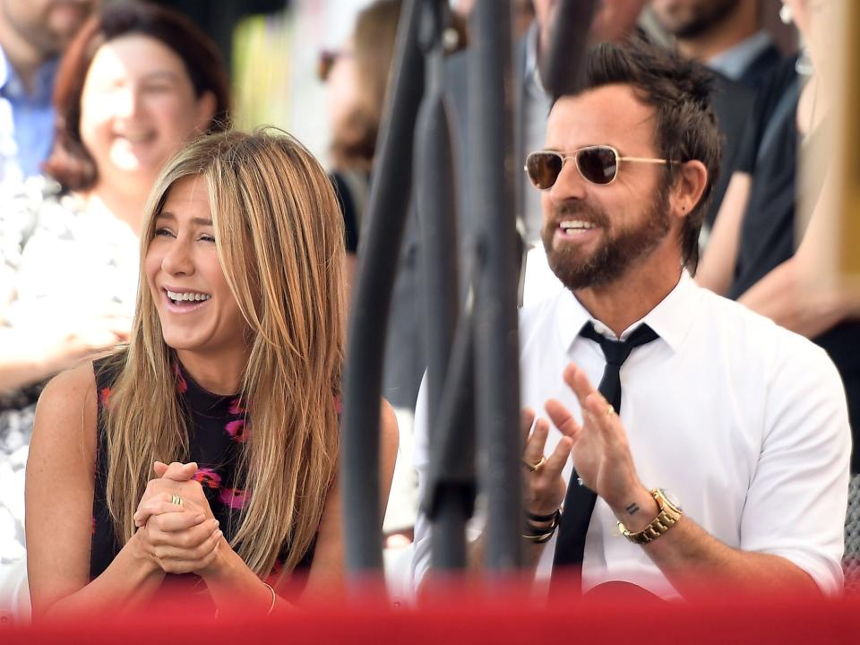 Jennifer Aniston Justin Theroux at Jason Bateman's Walk of Fame star ceremony