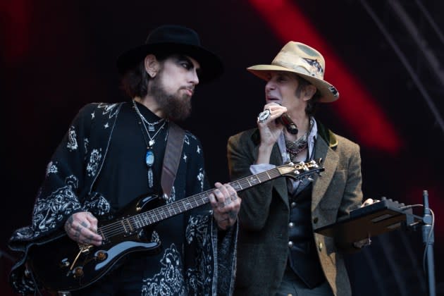 Dave Navarro (L) and Perry Farrell (R) of Jane's Addiction perform on June 28, 2024 in Dublin, Ireland.  - Credit: Kieran Frost/Redferns