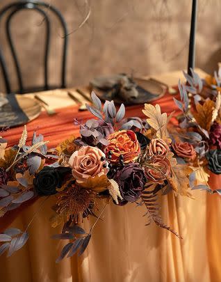 A Halloween eucalyptus garland