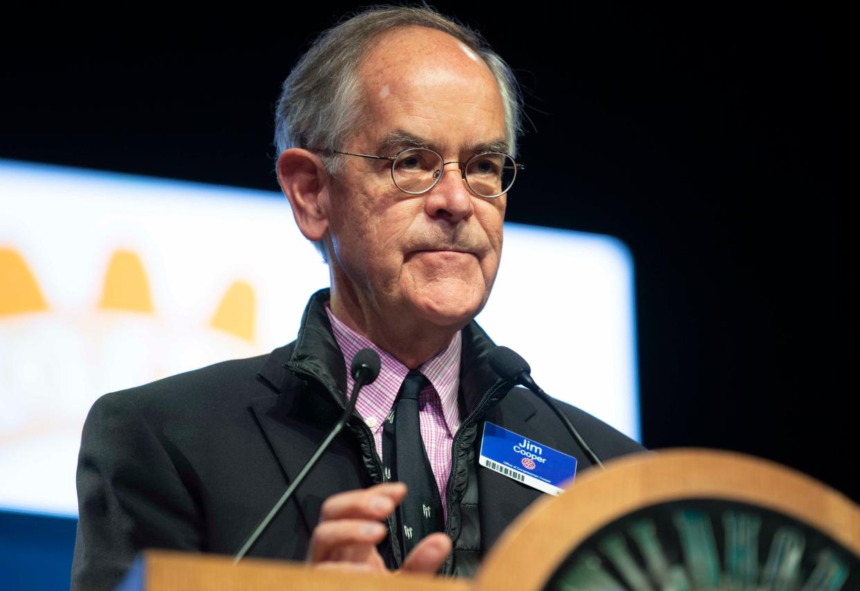 U.S. Rep. Jim Cooper spoke at a rotary club meeting at the Wildhorse Saloon in Nashville, Tenn., Monday, May 10, 2021.