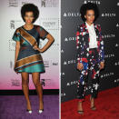 <b>Solange Knowles </b><br><br>Beyonce's younger sister showed off her quirky style in a printed Ostwald Helgason dress at the Essence Black Women in Music Event and a Diane von Furstenberg suit at the Delta Airlines Pre-Grammy Party in LA.<br><br>Images © Rex