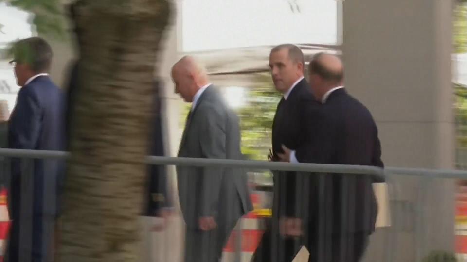 Hunter Biden arrives at a federal courthouse in Wilmington, Delaware, to face felony gun charges.