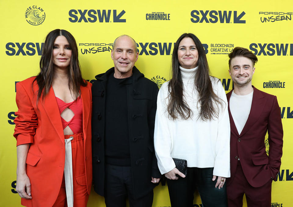 Sandra Bullock, Brian Robbins, Paramount President & CEO, Liza Chasin and Daniel Radcliffe attend the World Premiere of The Lost City - Credit: Sarah Kerver/Getty Images