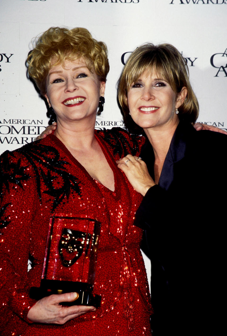 Debbie Reynolds and Carrie Fisher at the&nbsp;11th Annual American Comedy Awards at the Shrine Auditorium in Los Angeles in 1997.