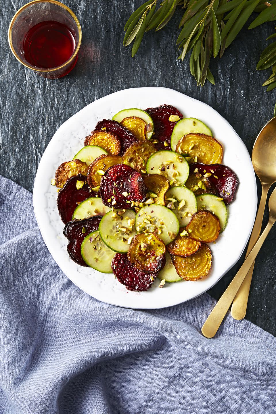 <p>Beets, cucumber and salted pistachios come together to make a tasty (and healthy!) light salad. </p><p>Get the<strong> <a href="https://www.goodhousekeeping.com/food-recipes/a35792/cucumber-roasted-beet-and-pistachio-salad/" rel="nofollow noopener" target="_blank" data-ylk="slk:Cucumber Roasted-Beet and Pistachio Salad recipe" class="link ">Cucumber Roasted-Beet and Pistachio Salad recipe</a></strong>. </p>