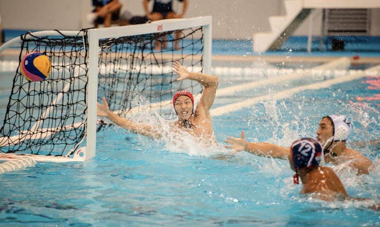 Singapore B vs Indonesia at the Water Polo Inter-Nations Cup at the OCBC Aquatic Centre. (PHOTO: Singapore Swimming Association)