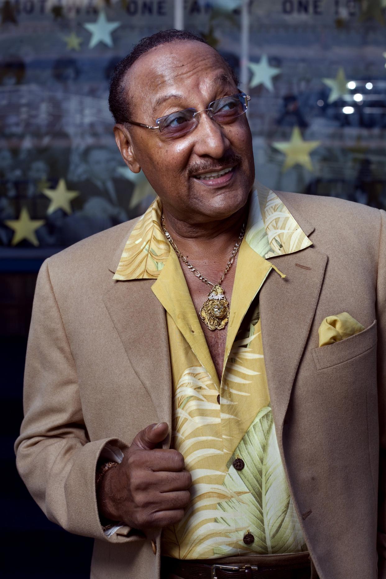 Duke Fakir of the Four Tops in front of the Motown Museum in Detroit on Tuesday, Sept. 16, 2008.